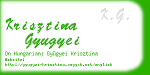 krisztina gyugyei business card